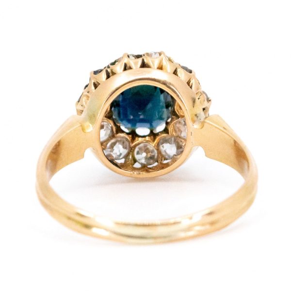 Antique Victorian Sapphire Diamond Cluster Ring