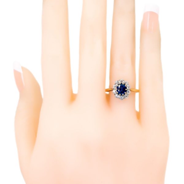 Antique Victorian Sapphire & Diamond Cluster Ring