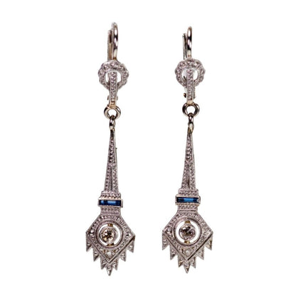 Art Deco Diamond Drop Earrings
