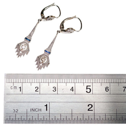 Art Deco Diamond Drop Earrings 3