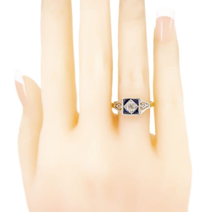Art Deco Sapphire and Diamond Ring