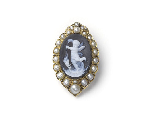Antique Victorian Hardstone Cameo Brooch Pendant