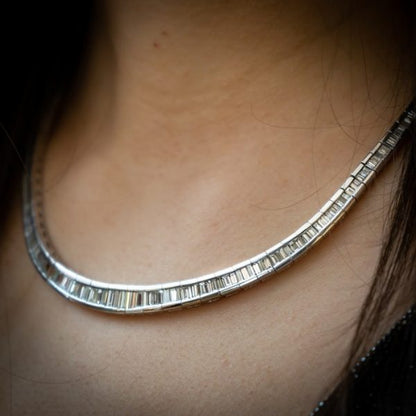 Baguette Diamond Platinum Necklace