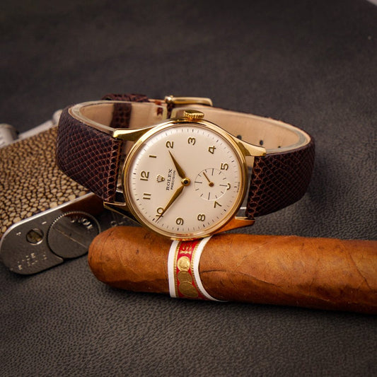 Vintage Rolex Precision 9ct Yellow Gold Manual Watch with Dennison Case, Circa 1957