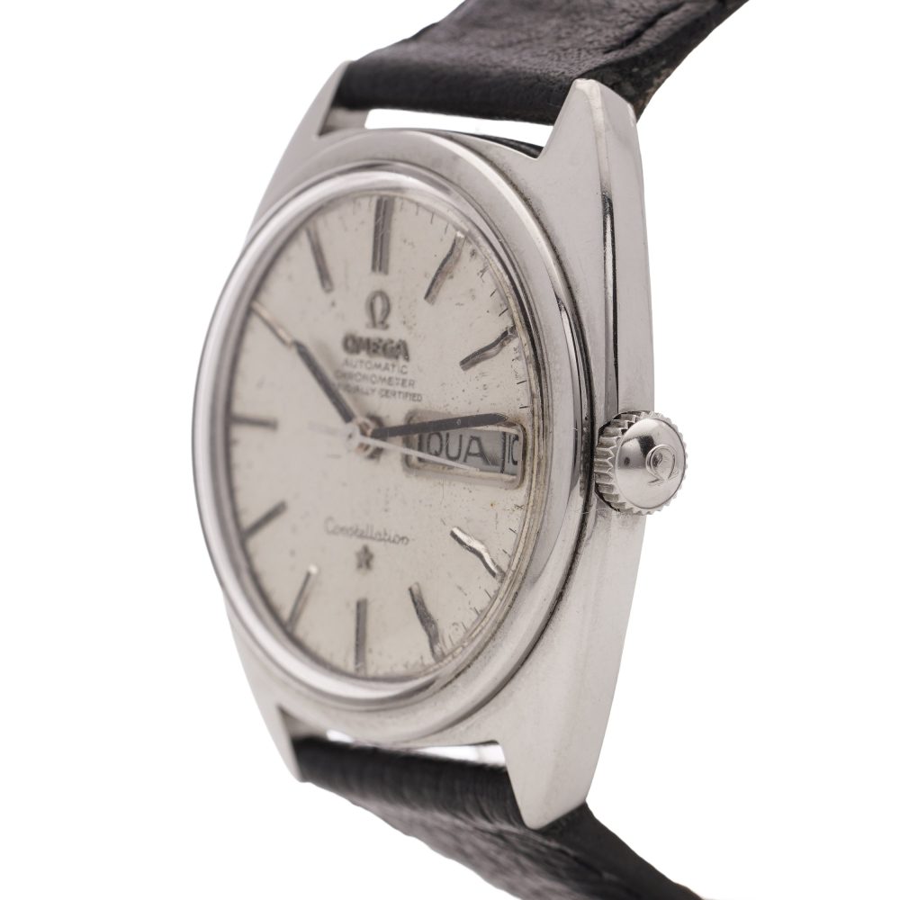 Vintage 1960s Omega Stainless Steel Constellation Watch Day/Date Automatic Watch, Reference 168.005
