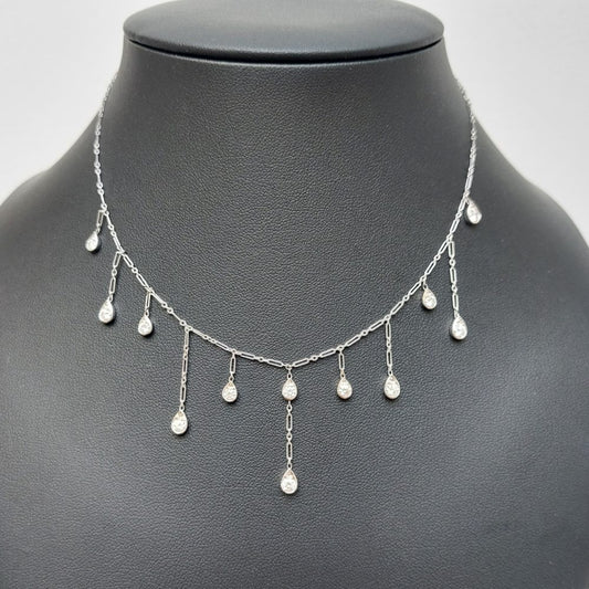 Dior Vintage Diamond Teardrop Pendant Necklace