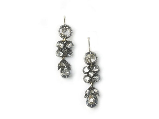 Antique Georgian Rose Cut Diamond Earrings