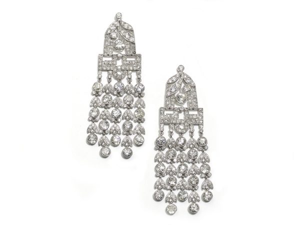Antique Art Deco Diamond Drop Earrings