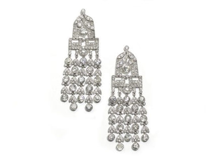 Antique Art Deco Diamond Drop Earrings
