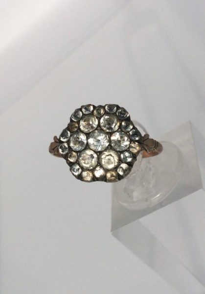 Rare Antique Georgian Paste Set Gold Ring