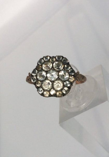Rare Antique Georgian Paste Set Gold Ring