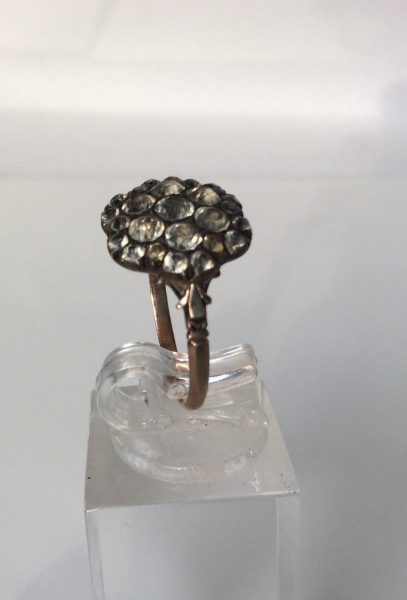 Rare Antique Georgian Paste Set Gold Ring
