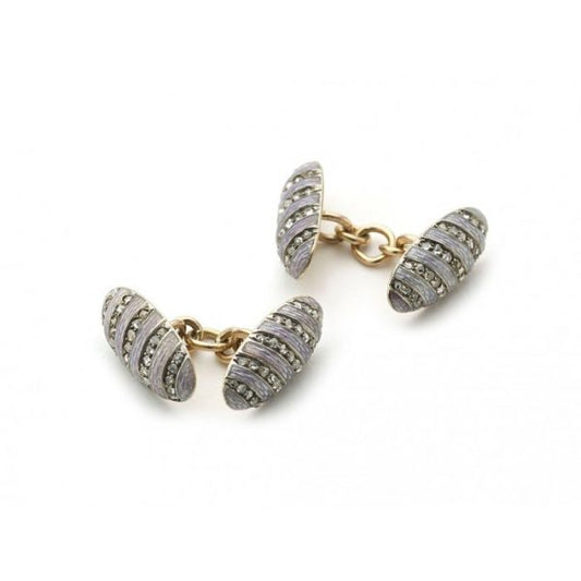 Faberge Diamond & Enamel Cufflinks, Circa 1899