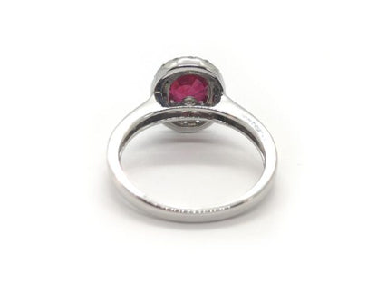 1.58ct Burma Ruby and Diamond Cluster Ring, 18ct Gold