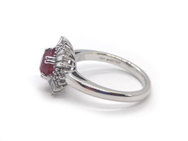 1.73ct Ruby and Diamond Fancy Cluster Ring
