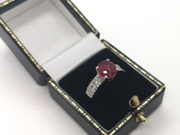 2.03ct Ruby and Diamond Ring in 18ct Gold