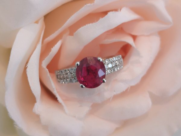 2.03ct Ruby and Diamond Ring in 18ct Gold