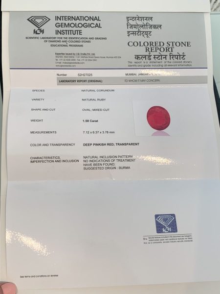 1.58ct Burma Ruby and Diamond Cluster Ring, 18ct Gold