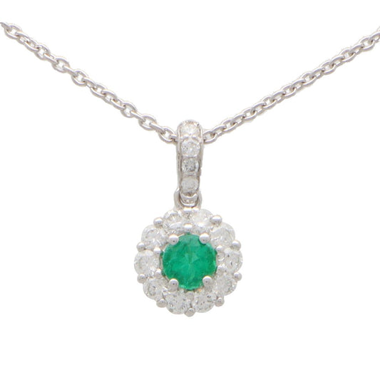 Emerald and Diamond Cluster Pendant
