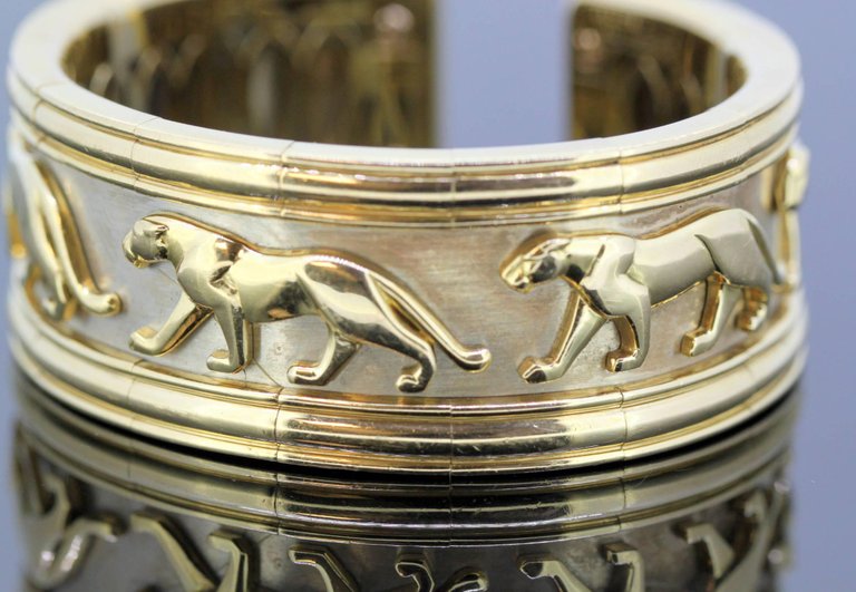 Vintage Panthére De Cartier 18ct Gold Bangle