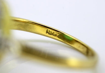 Vintage Emerald and Diamond Cluster Ring