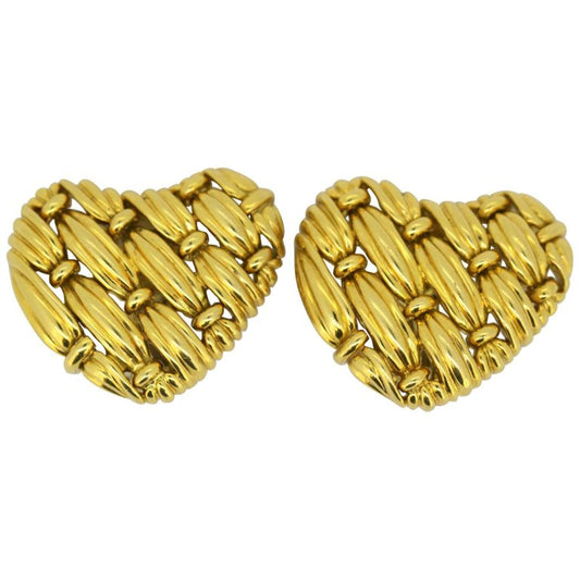 Vintage Tiffany and Co. 18ct Yellow Gold Heart Earrings