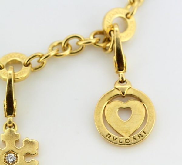 Vintage Bulgari Onyx and Lapis Lazuli Charm Bracelet