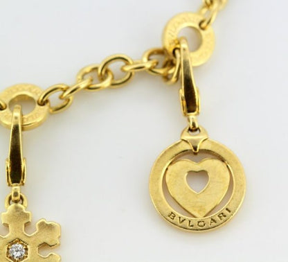 Vintage Bulgari Onyx and Lapis Lazuli Charm Bracelet