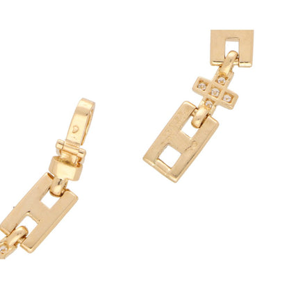 Vintage Hermès diamond chain necklace set in 18 carat yellow gold.