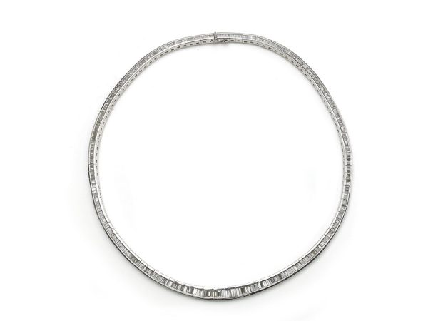 Baguette Diamond Platinum Necklace