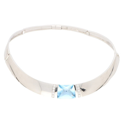 Vintage Scavia Topaz and Diamond Necklace