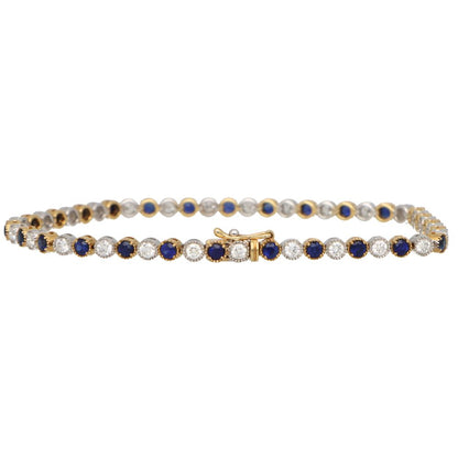 Sapphire and Diamond Line Bracelet