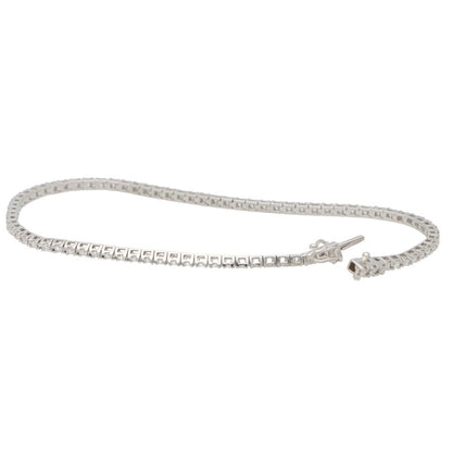 Modern 0.99ct Diamond Line Bracelet in White Gold