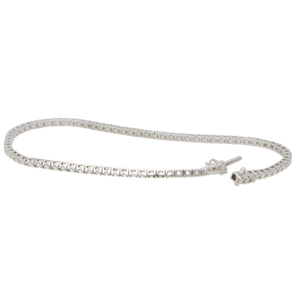 Modern 0.99ct Diamond Line Bracelet in White Gold