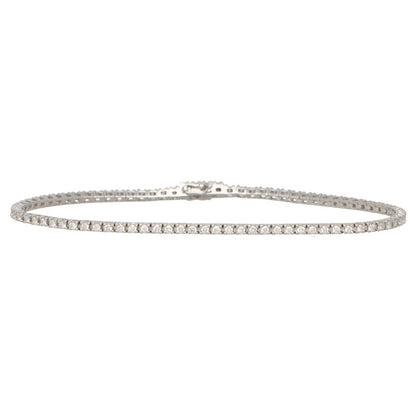 Modern 0.99ct Diamond Line Bracelet in White Gold