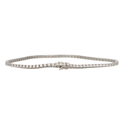 Modern 0.99ct Diamond Line Bracelet in White Gold
