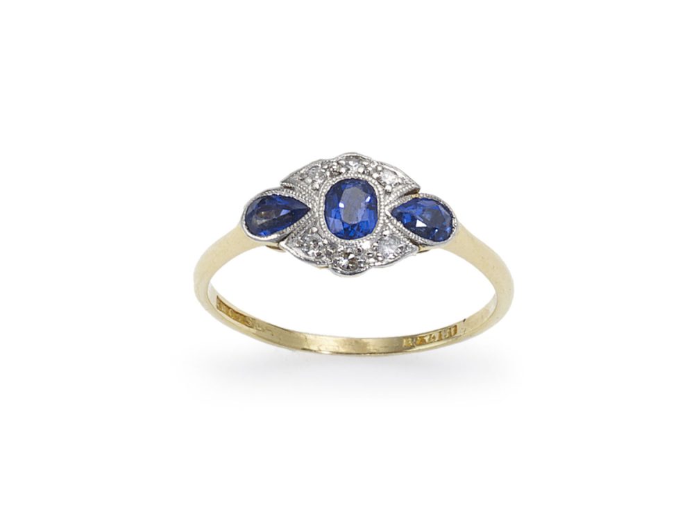 Edwardian Sapphire and Diamond Ring