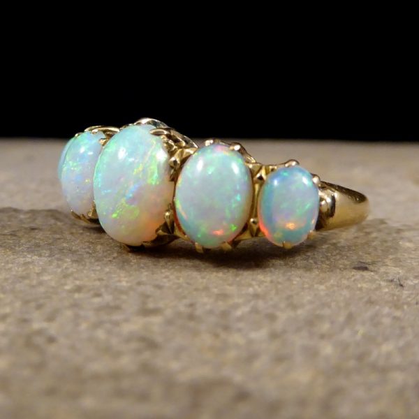Antique Victorian Five Stone Opal Ring