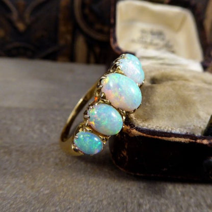 Antique Victorian Five Stone Opal Ring
