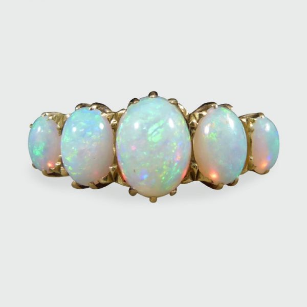 Antique Victorian Five Stone Opal Ring