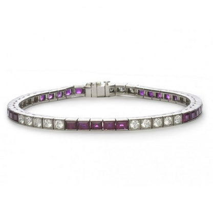 RUBY & DIAMOND PLATINUM BRACELET