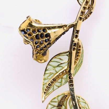 Sapphire Diamond Calla Lily Necklace