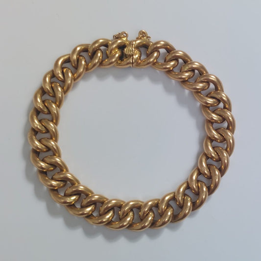 Victorian Antique 18ct Gold Curb Bracelet