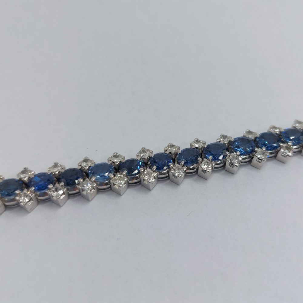 Vintage 13ct Sapphire and Diamond Line Bracelet