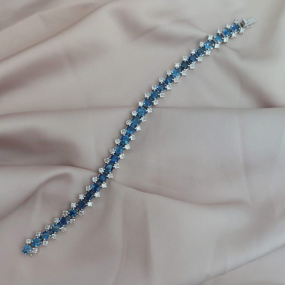 Vintage 13ct Sapphire and Diamond Line Bracelet