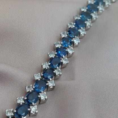 Vintage 13ct Sapphire and Diamond Line Bracelet