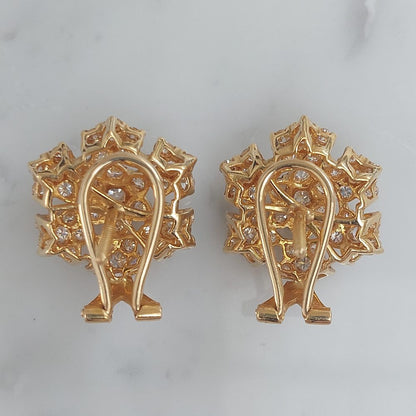 Vintage Diamond Set Snowflake Earrings, 2.30ct