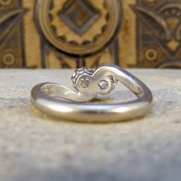 Vintage Diamond Two Stone Ring in 18ct White Gold