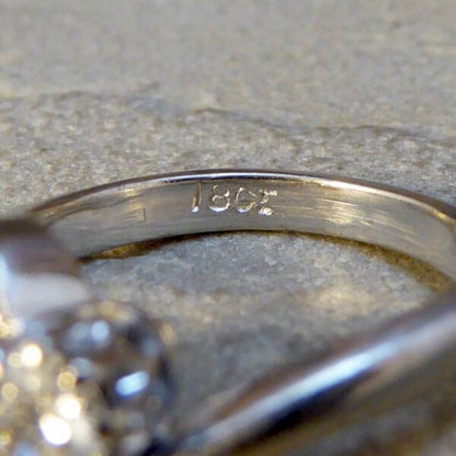 Vintage Diamond Two Stone Ring in 18ct White Gold