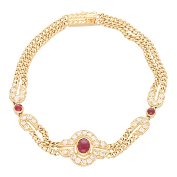 Vintage Mauboussin Ruby and Diamond Bracelet